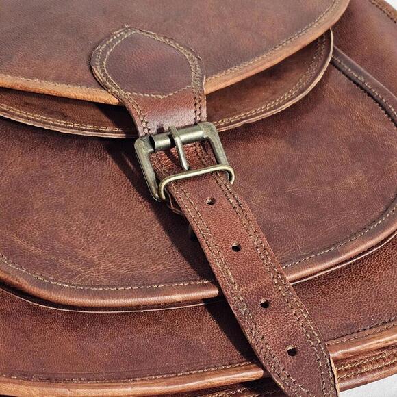 Satchel and Fable Handmade Women Vintage Style Genuine Lux Leather Shoulder Bag - Picture 7 of 12